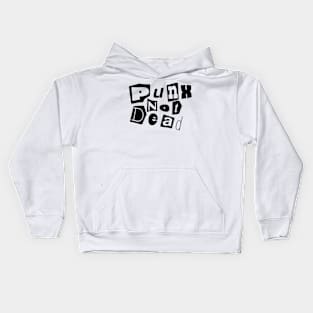 "Rebellious Spirit: Punk's Not Dead" Retro Newspaper Cutout Tee Kids Hoodie